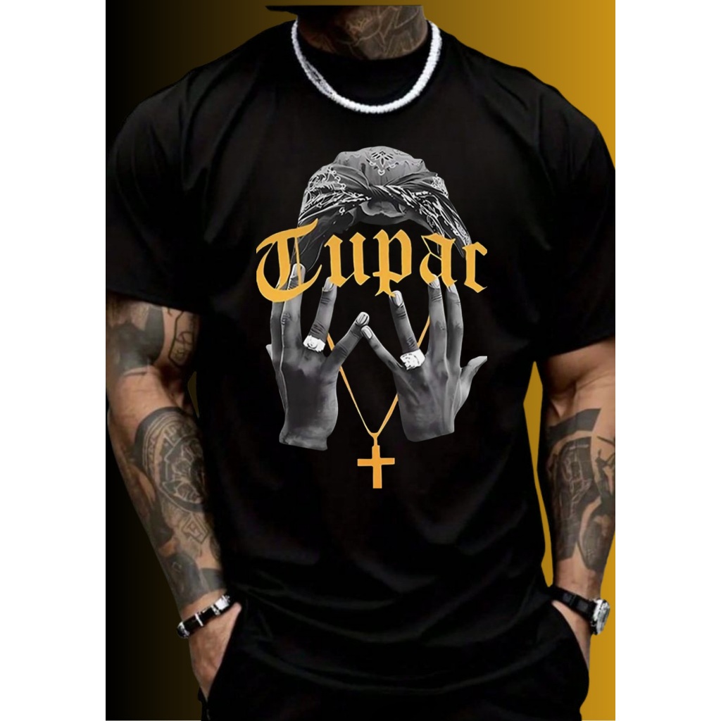Camiseta T-Shirt 2Pac Two Pac Shakur Hip Hop Rap Gangster Thug