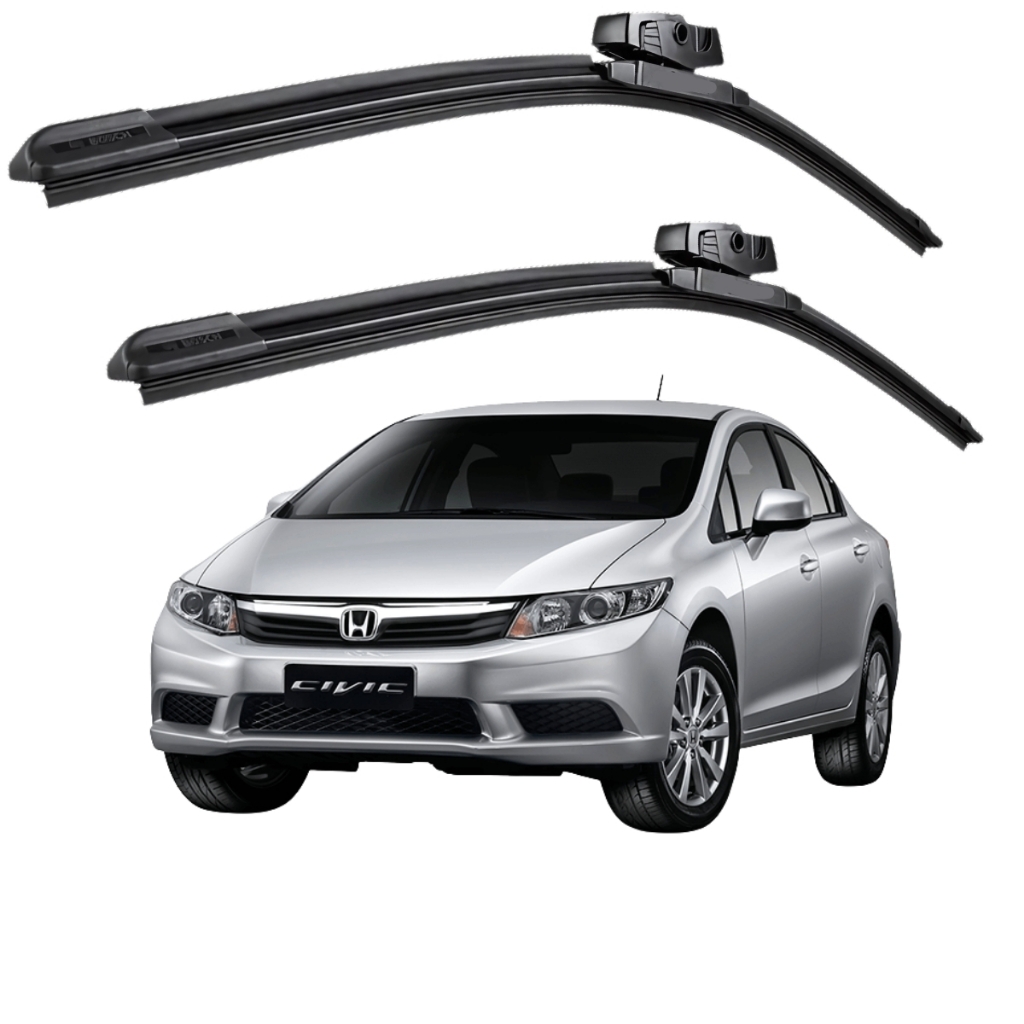 Kit 2 Palhetas Limpador Parabrisa Silicone Civic & New Civic 2007 2008 ...