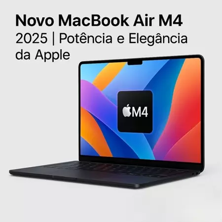 MacBook Air Apple chip M4, CPU de 10-Core, Tela Retina 13,6 pol, com 16GB memória SSD