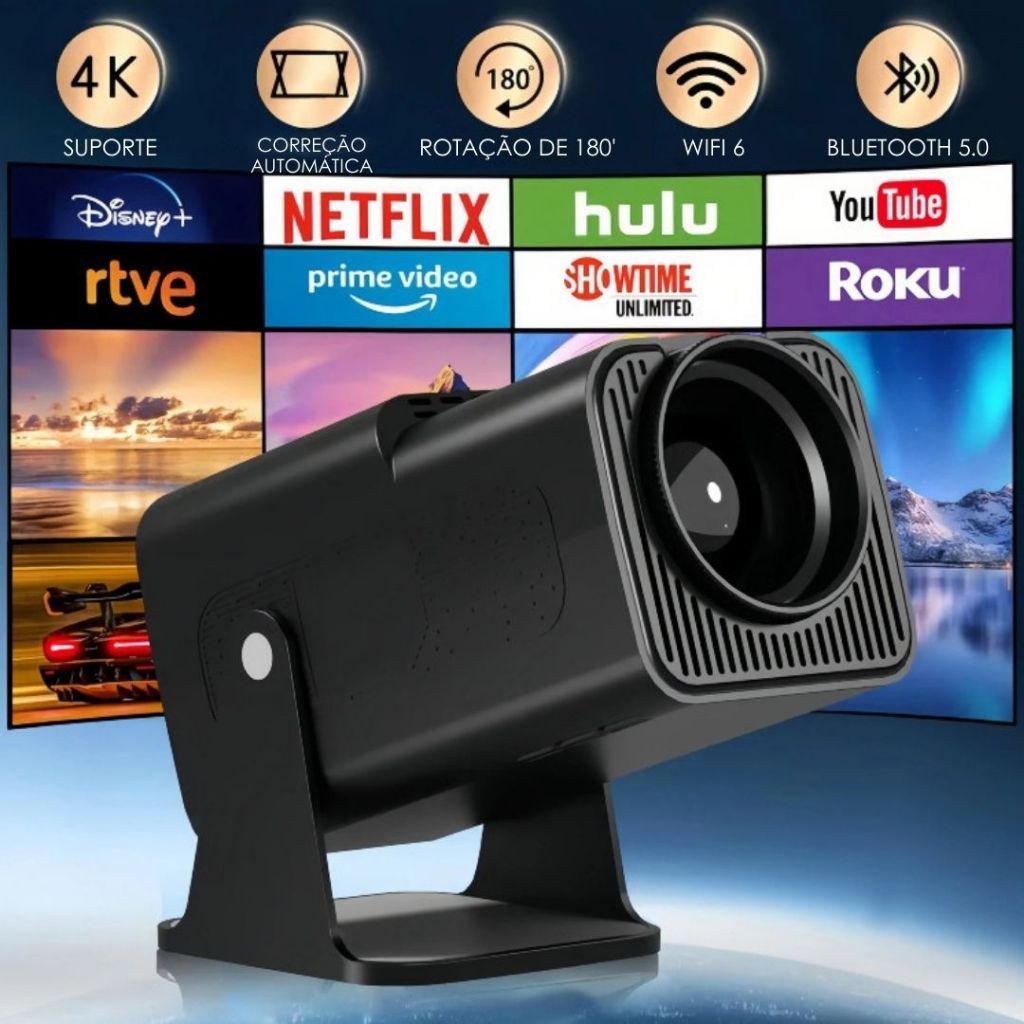 Projetor HY320Pro WIFI HD  Android Smart Portátil Full Portatil 4K Espelhamento celular em Oferta na Shopee