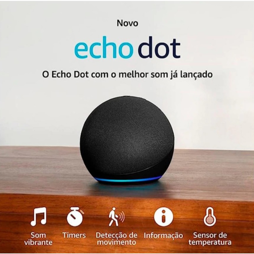 Amazon Echo Dot 5ª geração Original | Assistente virtual Alexa