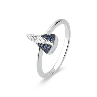 Anel de Prata 925 Nossa Senhora Aparecida com Manto Azul em Oferta na Shopee