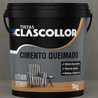 Cimento Queimado Clascollor 1kg – Acabamento Decorativo Pronto para Uso