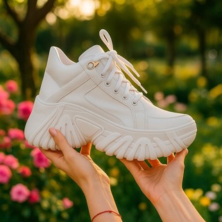 Tênis Plataforma TÃªnis Chunky Sneaker OnÃ§a Detalhe Vermelho