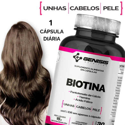 Vitamina B9 B5 B1 H Biotina Cabelo Pele Unha Crescimento Encorpamento ...