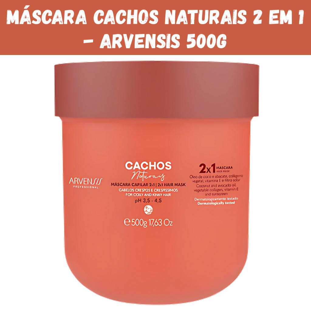 Mascara Cachos Naturais 2 em 1 Vegana Arvensis - 500g | Shopee Brasil