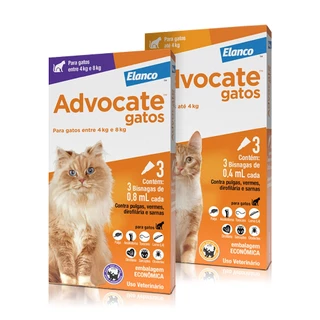 Kit Advocate Cat Antipulgas para Gatos 3 Pipetas 0,4ml e 0,8ml 2 Caixas em Oferta na Shopee