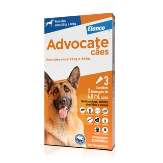 Advocate Antipulgas para Cães acima de 25kg 3 pipetas de 4ml Elanco em Oferta na Shopee