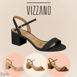 Sandália Feminina Vizzano Slide Confortável com Salto 5cm Bloco Médi Com Fechamento Fácil com Fivela em Oferta na Shopee