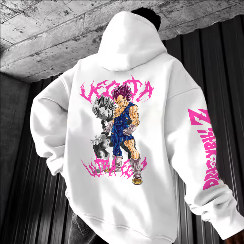 Blusa Moletom vegeta ultra ego rosa dragon ball Feminino Masculino
