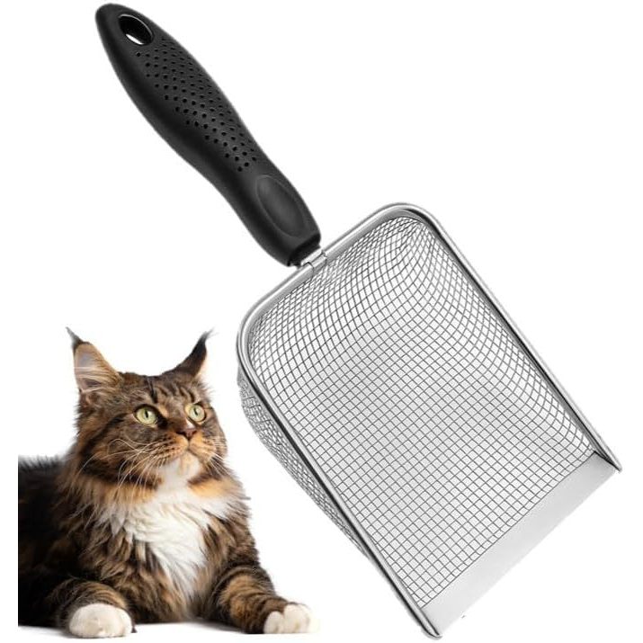 Pazinha Pá Coletora Higiênica Areia De pet Gatos Peneira Inox