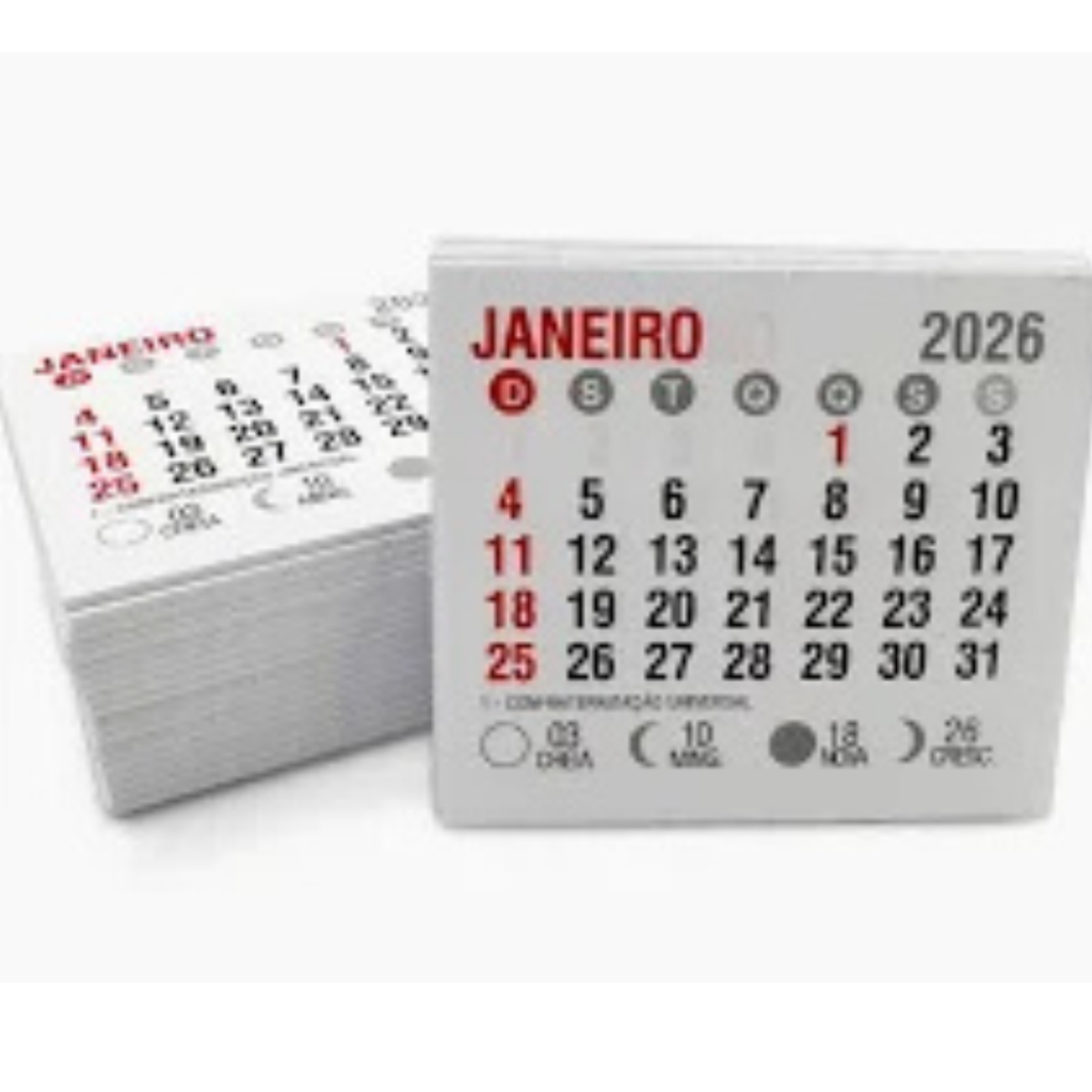 Mini Calendário Imã de Geladeira - 2026