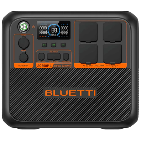 Estação de Energia Portátil Bluetti AC200PL 2304Wh 2400W Potente Leve Solar 2500W De Pico