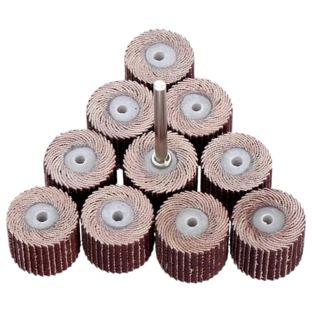 Kit 10 Rodas De Lixa Flap Para Mini Micro Retifica Furadeira