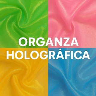6 Metros Tecido Organza Holográfica 1,50L 100% Poliéster – Colorida e Brilhante