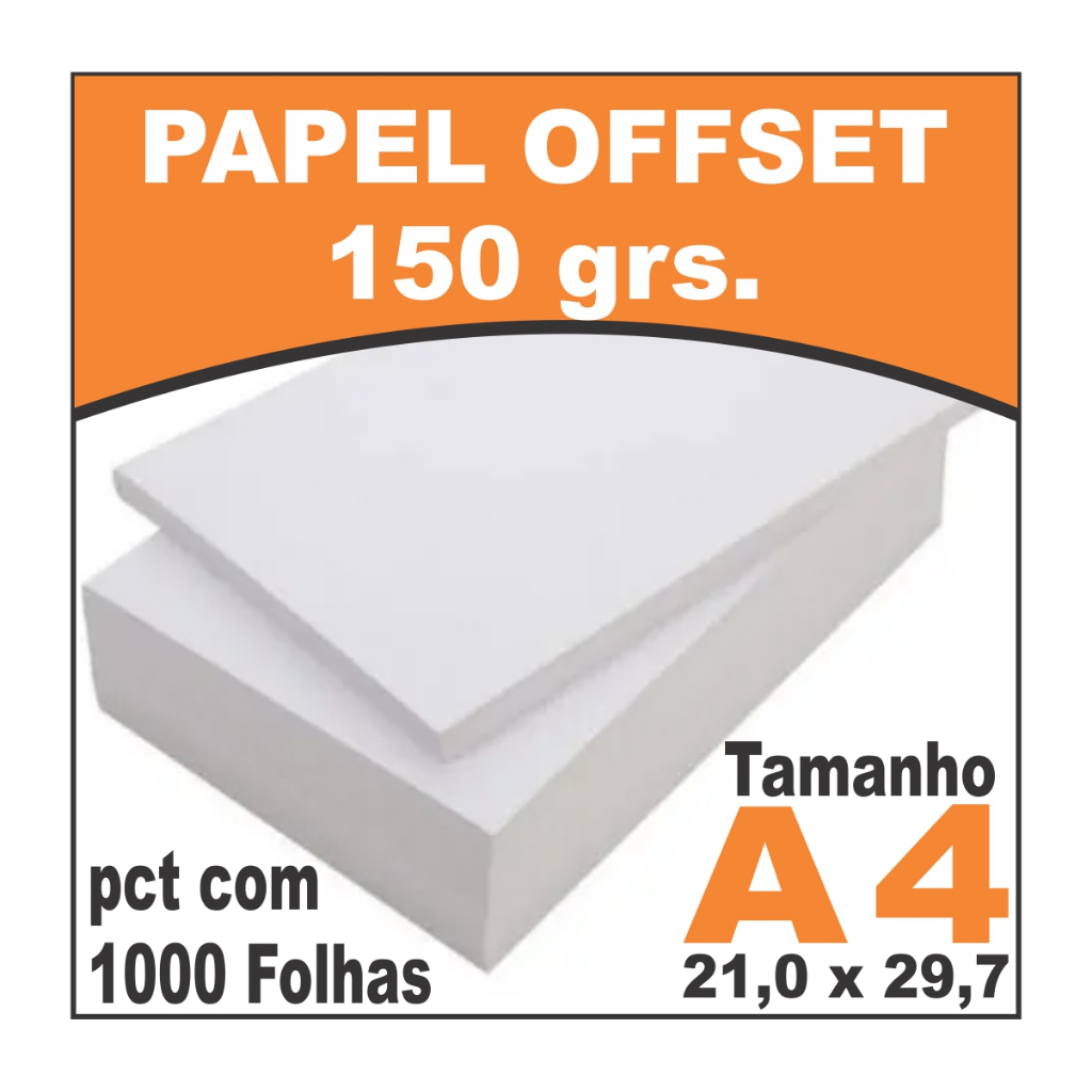 Papel Cartão Offset 150 Gramas 1000 Folhas no Tamanho A4 | Shopee Brasil