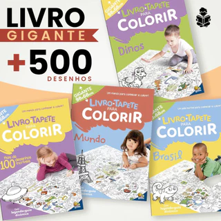 Livro em Forma de Tapete Gigante para Colorir com 100 Desenhos em Oferta na Shopee