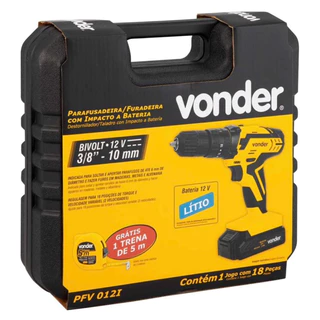 Furadeira Parafusadeira Impact Bateria 12v Original Vonder