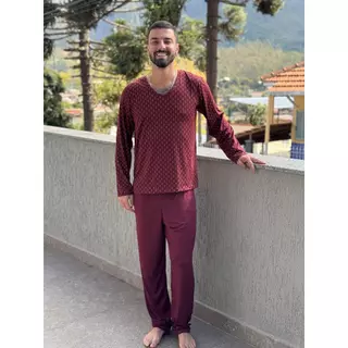Pijama Longo Masculino Suede Inverno Listrado Quentinho - Conforto e Estilo em Casa em Oferta na Shopee