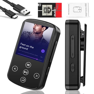 Reprodutor MP3 Bluetooth 5.0 Hi-Fi + Fones Inclusos, Design Clip Portátil para Esportes