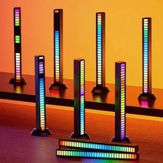 KIT 2x Barra de Led Rítmica RGB – Sensor de Música,50 cm | USB-C, Decoração Gamer e Festa C9