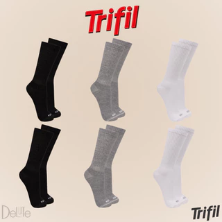 Kit com 6 Pares de Meias Modelo Cano Longo Trifil Sport Lisa Básica Calcanhar Verdadeiro Esportiva em Oferta na Shopee