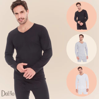 Blusa Masculina Manga Longa Gola V Tecido Canelado Basica e Confortavel Segunda Pele Ribana Adulto em Oferta na Shopee