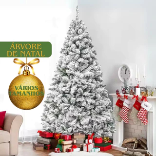 Árvore de Natal Nevada Grande Decorativa Realista Luxo c/ Galhos Cheios 1,50m  1,80m | 2,10m | 2,40m