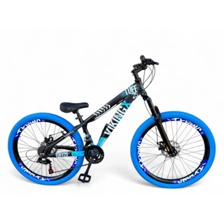 Bicicleta Aro 26 Vikingx Tuff X25 Freeride Downhill 21v Aro Vmaxx DH Freio a Disco Garfo Suspensão Pneu Flame em Oferta na Shopee