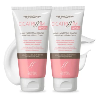 Kit 2 Cremes para Estrias Brancas Cicatrissim White - Suaviza Estrias, Uniformiza, Hidrata, Nutre e Firma a Pele - 150g em Oferta na Shopee