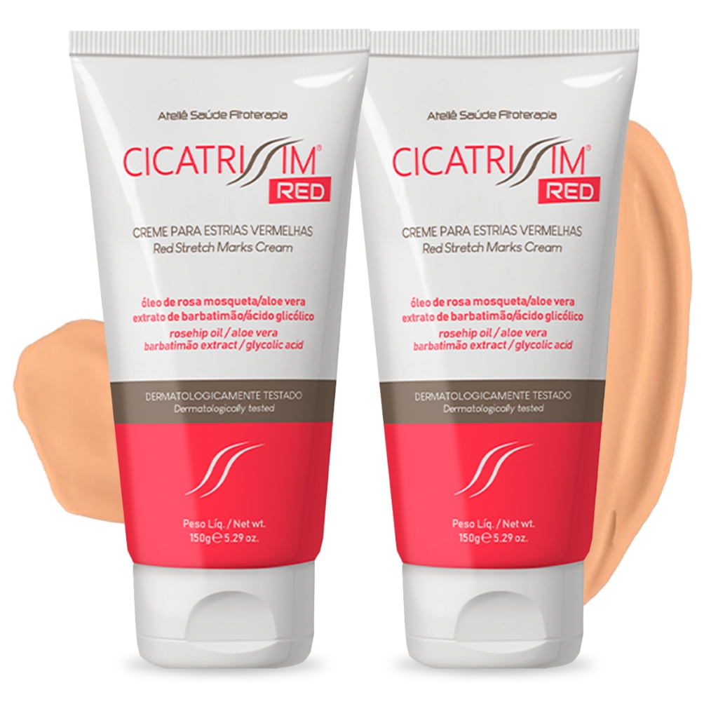 Kit 2 Cremes para Estrias Vermelhas e Roxas Cicatrissim Red - Suaviza ...