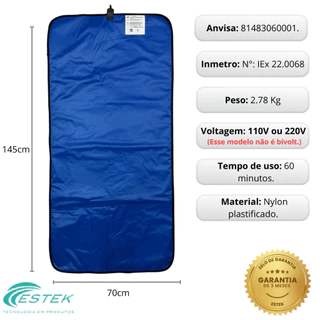 Manta Térmica Elétrica 70x145cm Corporal Abdominal Fisioterapia Estética Infravermelho