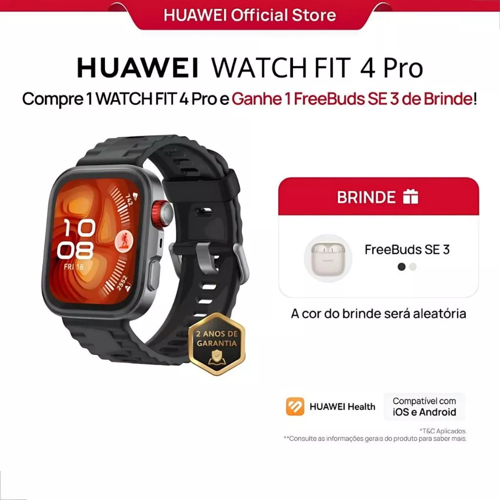 <img src="https://deo.shopeemobile.com/shopee/shopee-pcmall-live-sg/productdetailspage/d35d840bd7617cd29fc5.svg" alt="mall inline badge">HUAWEI WATCH FIT 4 Pro | Relogio Smartchwatch | Esportes ao Ar Livre de Nível Profissional