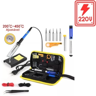 Kit Ferro Solda + Tubete Estanho Com Resina E Sugador Solda110V-220V