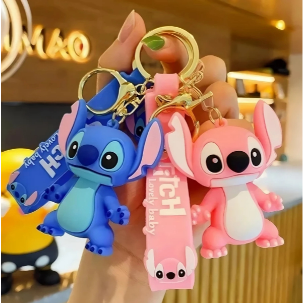 Chaveiro Stitch Angel Lilo Kit 2 unidades Casal 3D - Leve o Amigo Alienígena para onde você for