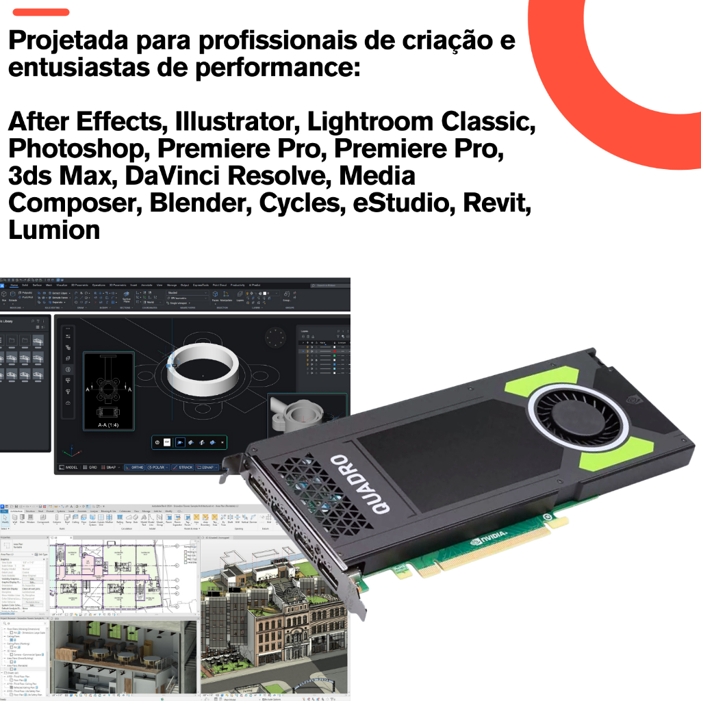Placa De Vídeo Gamer Profissional Nvidia Quadro M4000 8gb Gddr5