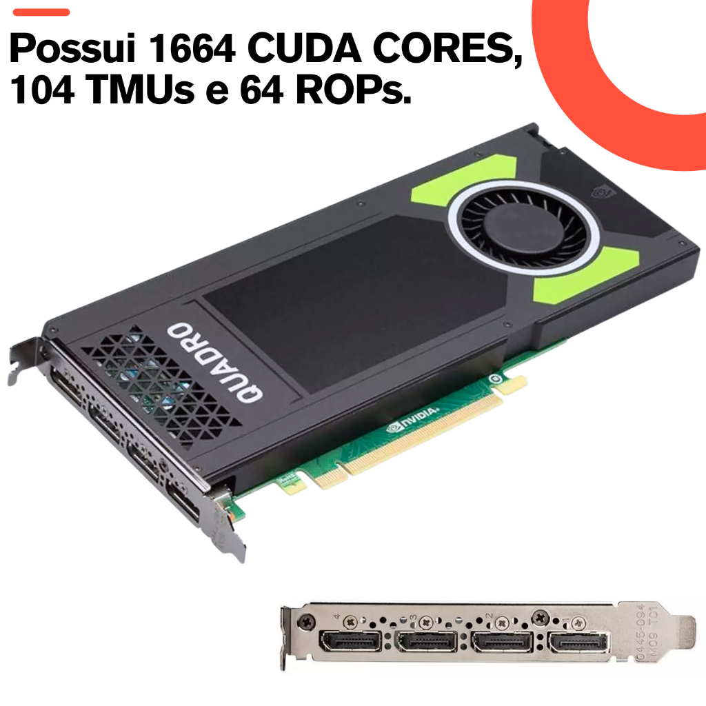 Placa De Vídeo Gamer Nvidia Quadro M4000 8gb Gddr5 com 256 bits
