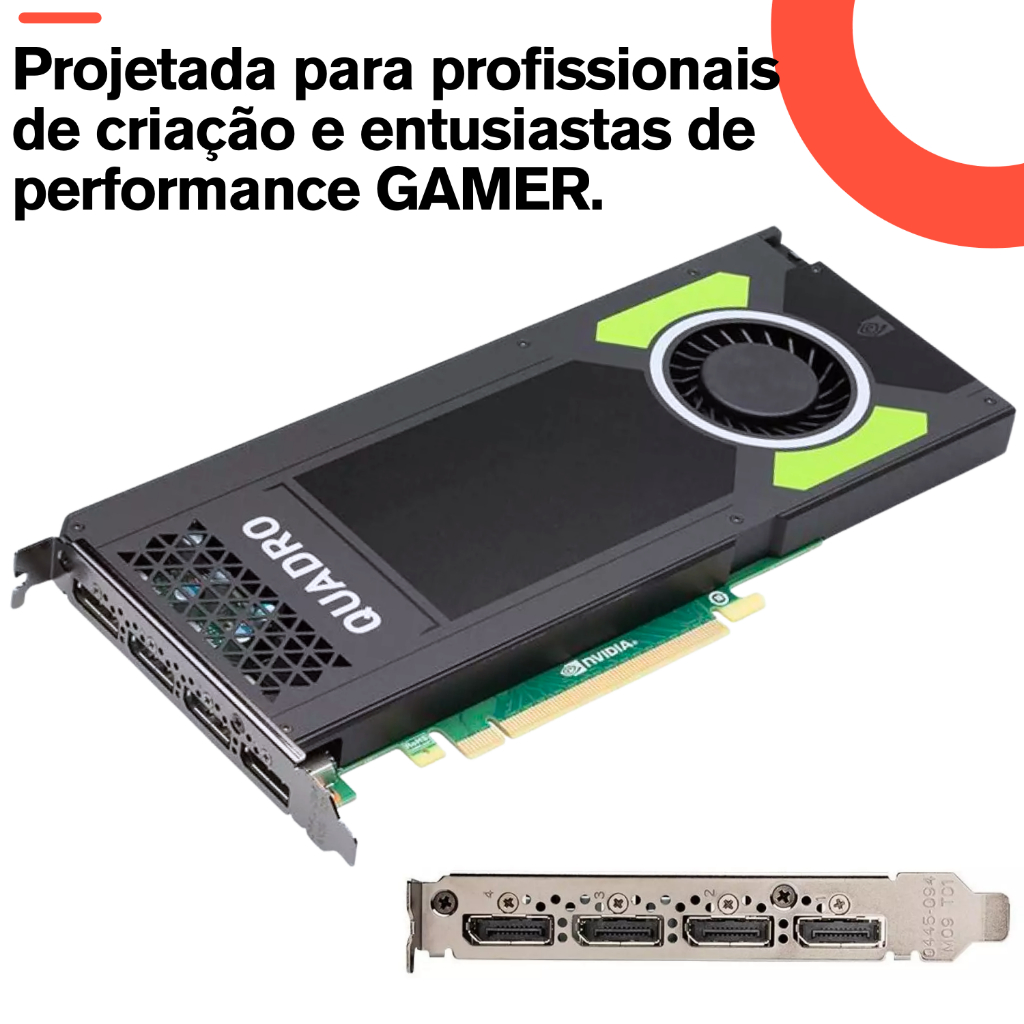 Placa De Vídeo Gamer Nvidia Quadro M4000 8gb Gddr5 com 256 bits