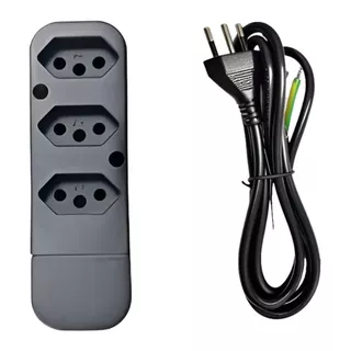 Kit 1-3 Tomada 3 Pinos 10A/2200W Com Cabo 1M, 2M OU 3M Xtronic