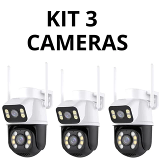 kit 2 Câmeras De Segurança jortan Lente Dupla IP66 Wi-Fi A prova de agua sensor de Movimento Visão Noturna