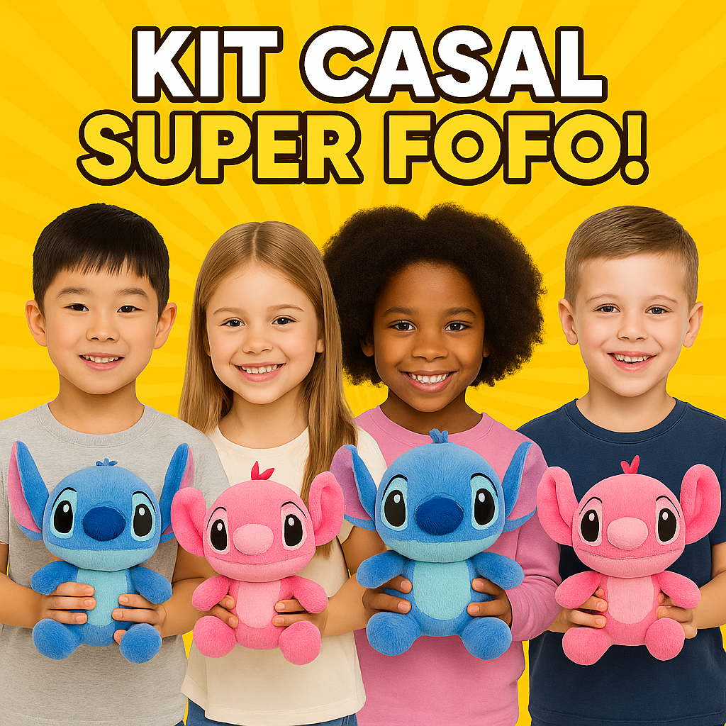 KIT CASAL 30CM Lilo e Stitch e Angel pelucia boneco brinquedo urso de ...