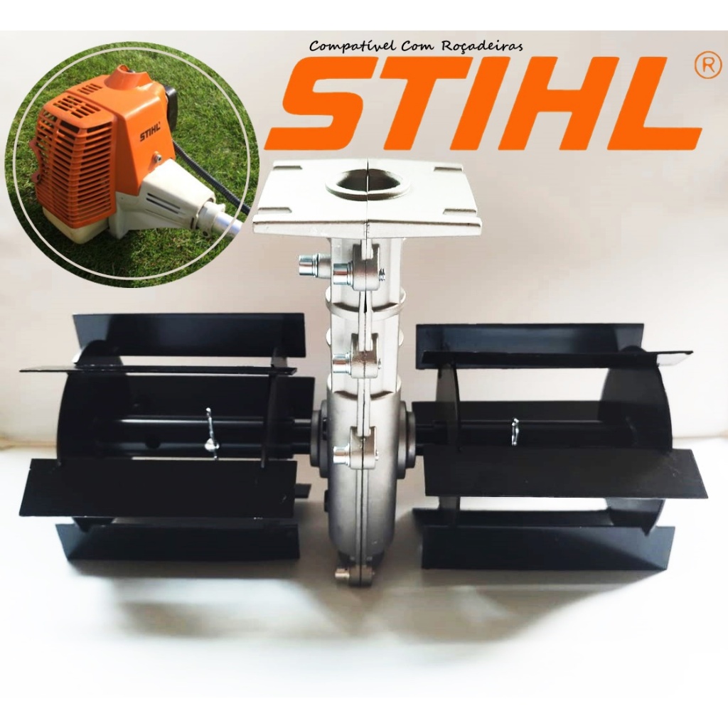 Enxada Rotativa Para Roçadeira Stihl FS55/ FS80 / FS85 / FR85 / FS120 /  FS130 / FS200 | Shopee Brasil