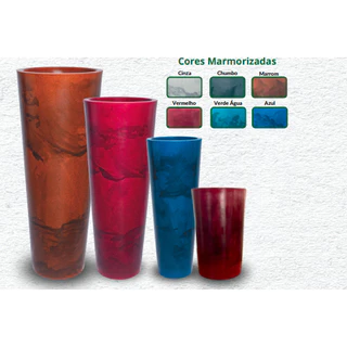 Vaso de planta decorativo Coluna Ibiza em polietileno 69cm de altura