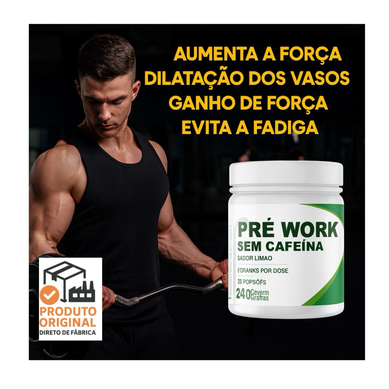 Pré Treino sem cafeína 240gr Sabor Limão Creatina Arginina Beta Alanina ...