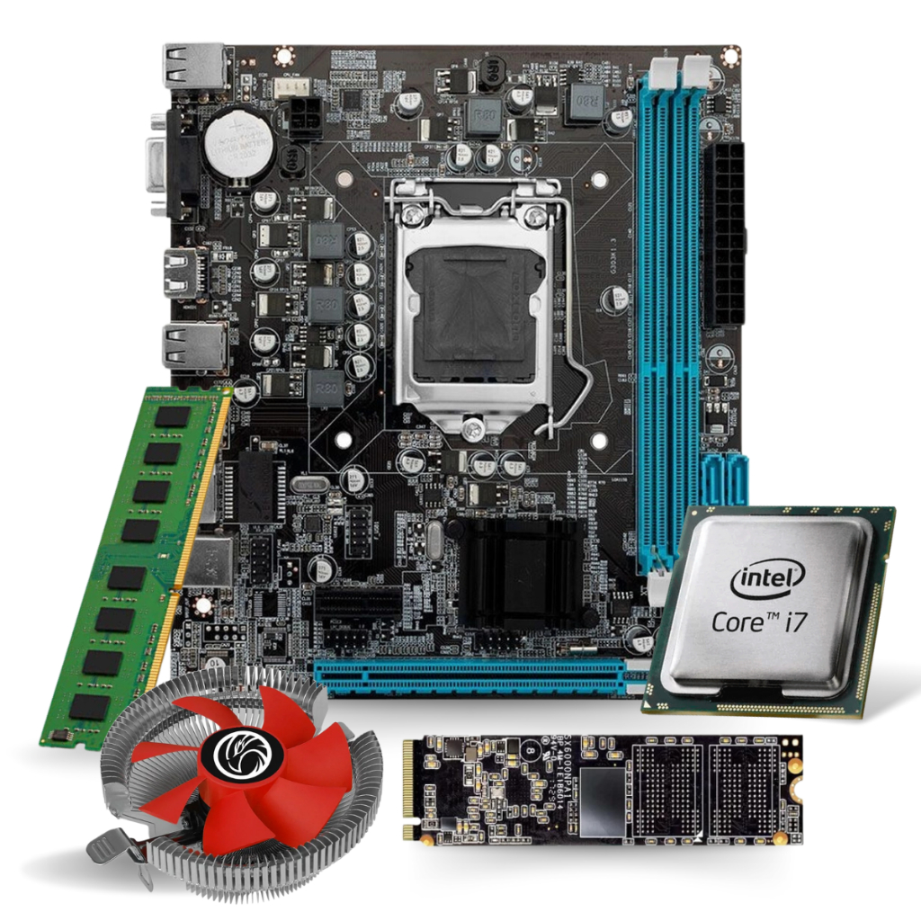 Kit Pl Mãe H110 + Proc. I7 7700 + Mem. 8gb Ddr4 + Cooler + M.2
