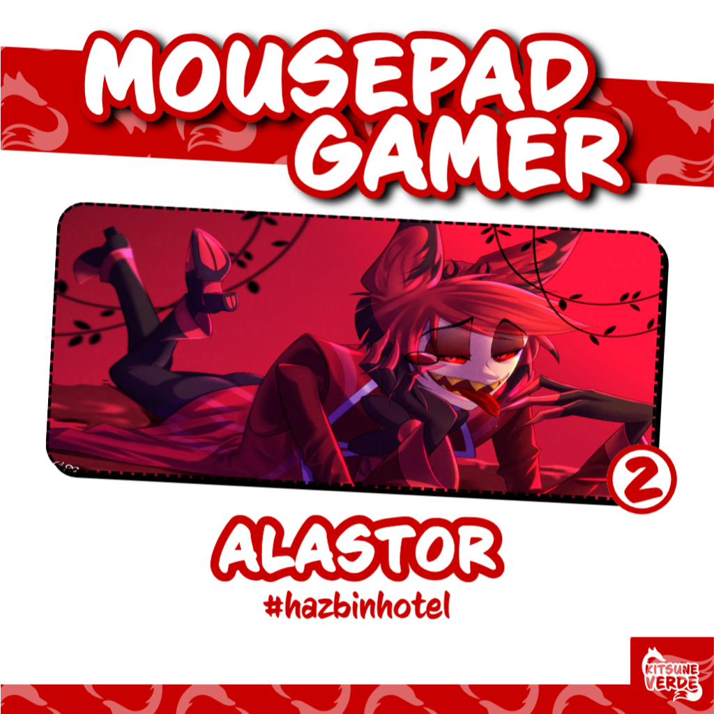 Mouse Pad Gamer - Alastor - Hazbin Hotel - Anime - 90x40 - 80x40