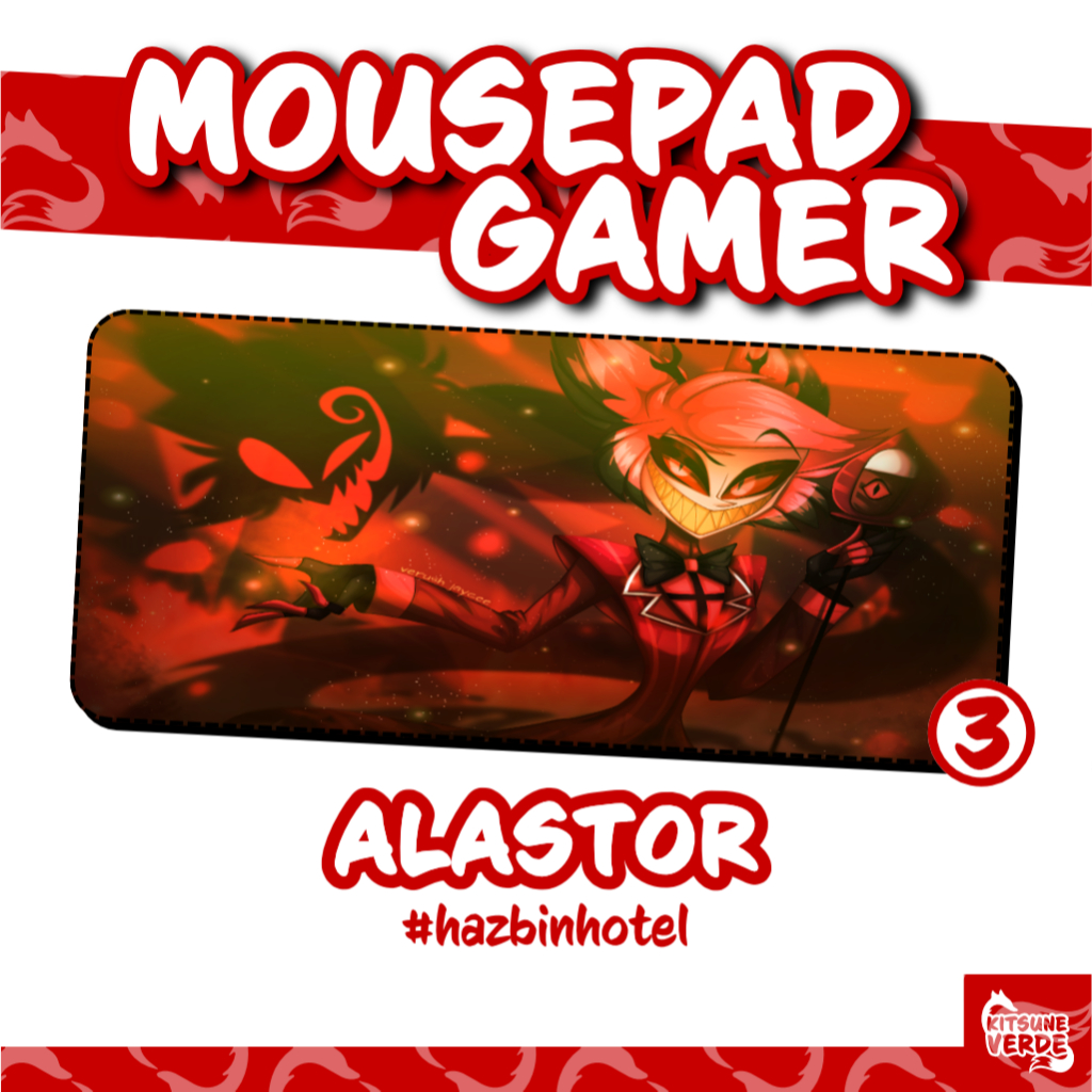 Mouse Pad Gamer - Alastor - Hazbin Hotel - Anime - 90x40 - 80x40
