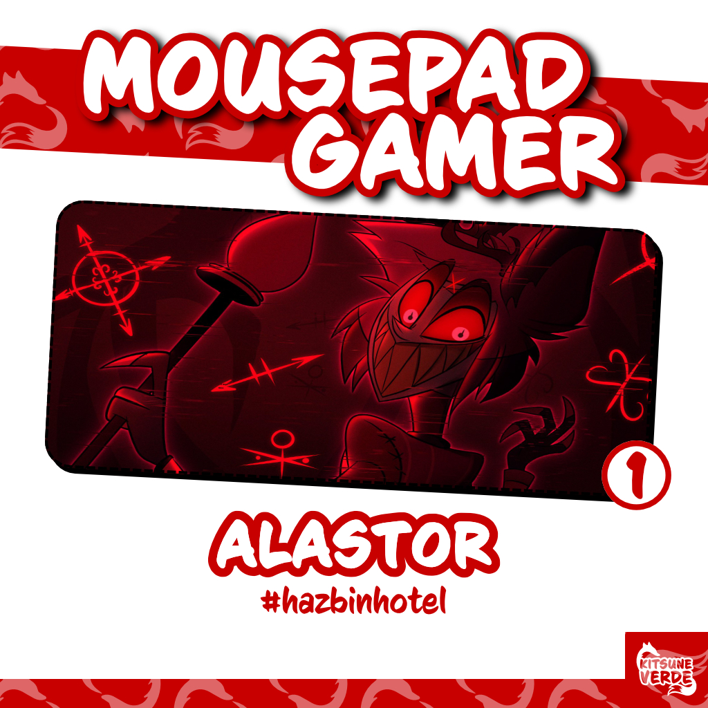 Mouse Pad Gamer - Alastor - Hazbin Hotel - Anime - 90x40 - 80x40