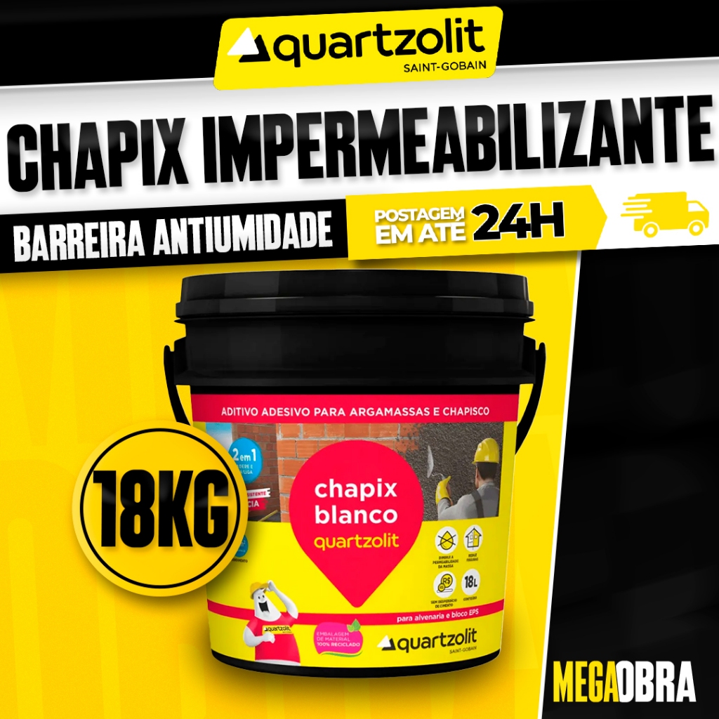 Chapix Impermeabilizante Quartzolit 18kg Barreira Antiumidade | Shopee ...