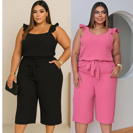 Macaquinho pantacourt feminino plus size duna